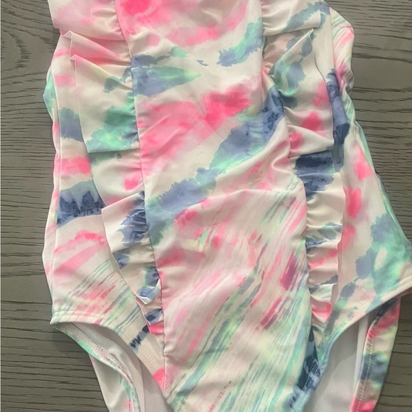 Colorful Ruffled One-Piece Swimsuit - Picture 3 of 6
